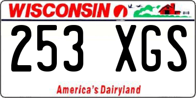 WI license plate 253XGS
