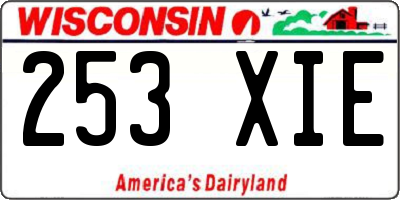 WI license plate 253XIE