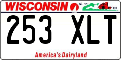 WI license plate 253XLT