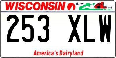 WI license plate 253XLW