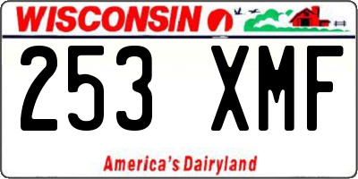 WI license plate 253XMF