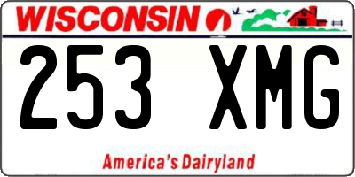 WI license plate 253XMG