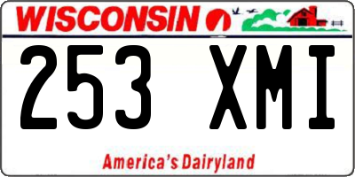 WI license plate 253XMI