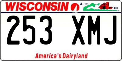 WI license plate 253XMJ