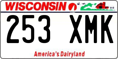 WI license plate 253XMK