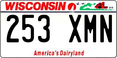 WI license plate 253XMN