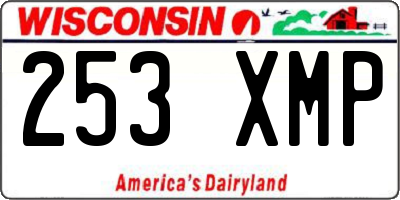 WI license plate 253XMP
