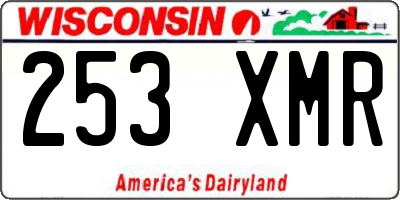 WI license plate 253XMR