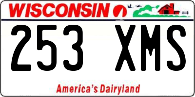 WI license plate 253XMS