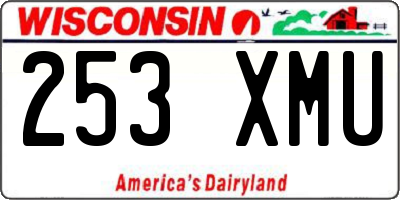 WI license plate 253XMU