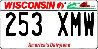 WI license plate 253XMW