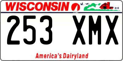 WI license plate 253XMX