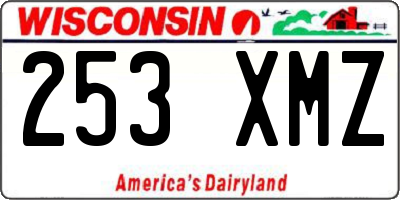 WI license plate 253XMZ