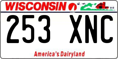 WI license plate 253XNC