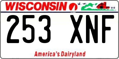 WI license plate 253XNF
