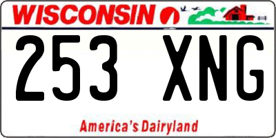 WI license plate 253XNG