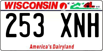 WI license plate 253XNH