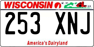 WI license plate 253XNJ