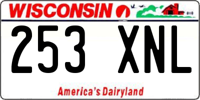 WI license plate 253XNL
