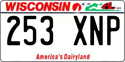 WI license plate 253XNP