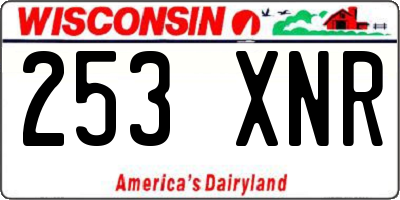 WI license plate 253XNR