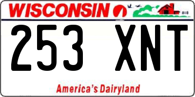 WI license plate 253XNT