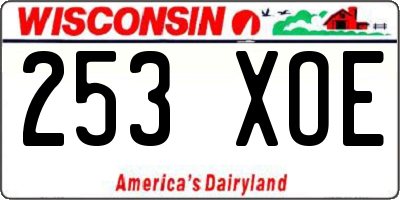 WI license plate 253XOE