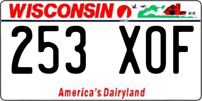 WI license plate 253XOF