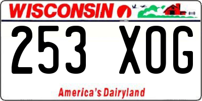 WI license plate 253XOG