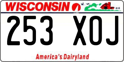 WI license plate 253XOJ