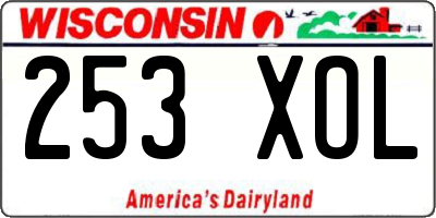 WI license plate 253XOL