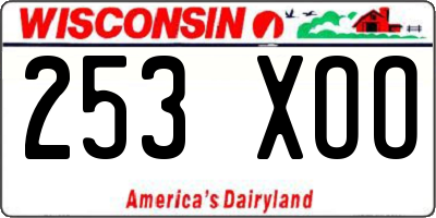 WI license plate 253XOO