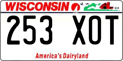 WI license plate 253XOT