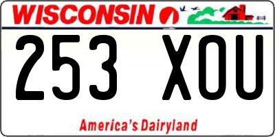 WI license plate 253XOU