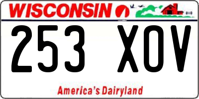 WI license plate 253XOV