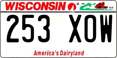 WI license plate 253XOW
