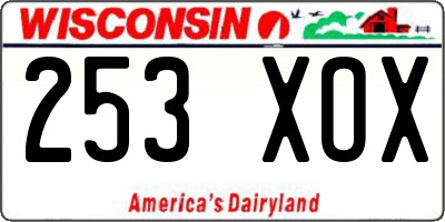 WI license plate 253XOX