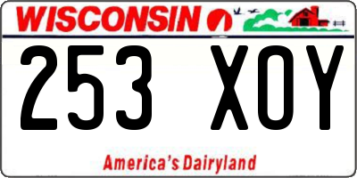 WI license plate 253XOY