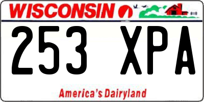 WI license plate 253XPA