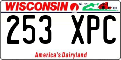 WI license plate 253XPC