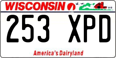 WI license plate 253XPD