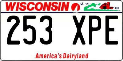 WI license plate 253XPE