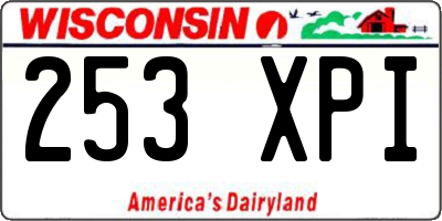 WI license plate 253XPI