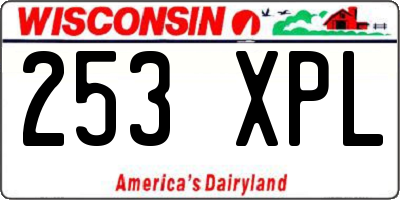 WI license plate 253XPL