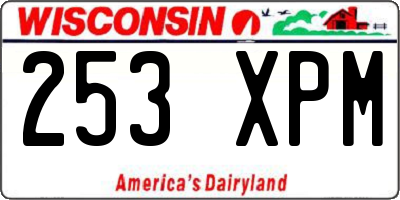 WI license plate 253XPM
