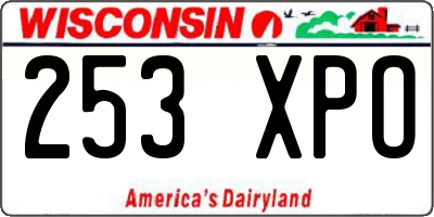 WI license plate 253XPO