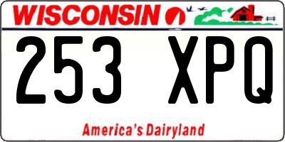 WI license plate 253XPQ