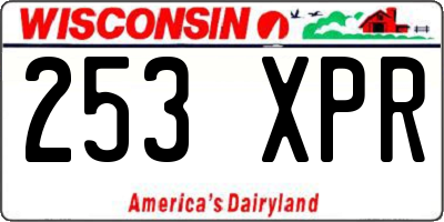 WI license plate 253XPR