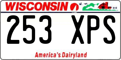 WI license plate 253XPS