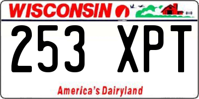 WI license plate 253XPT